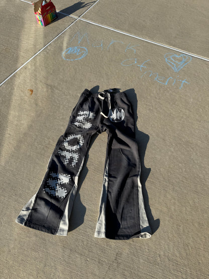 Flared Marked Sweat Pants